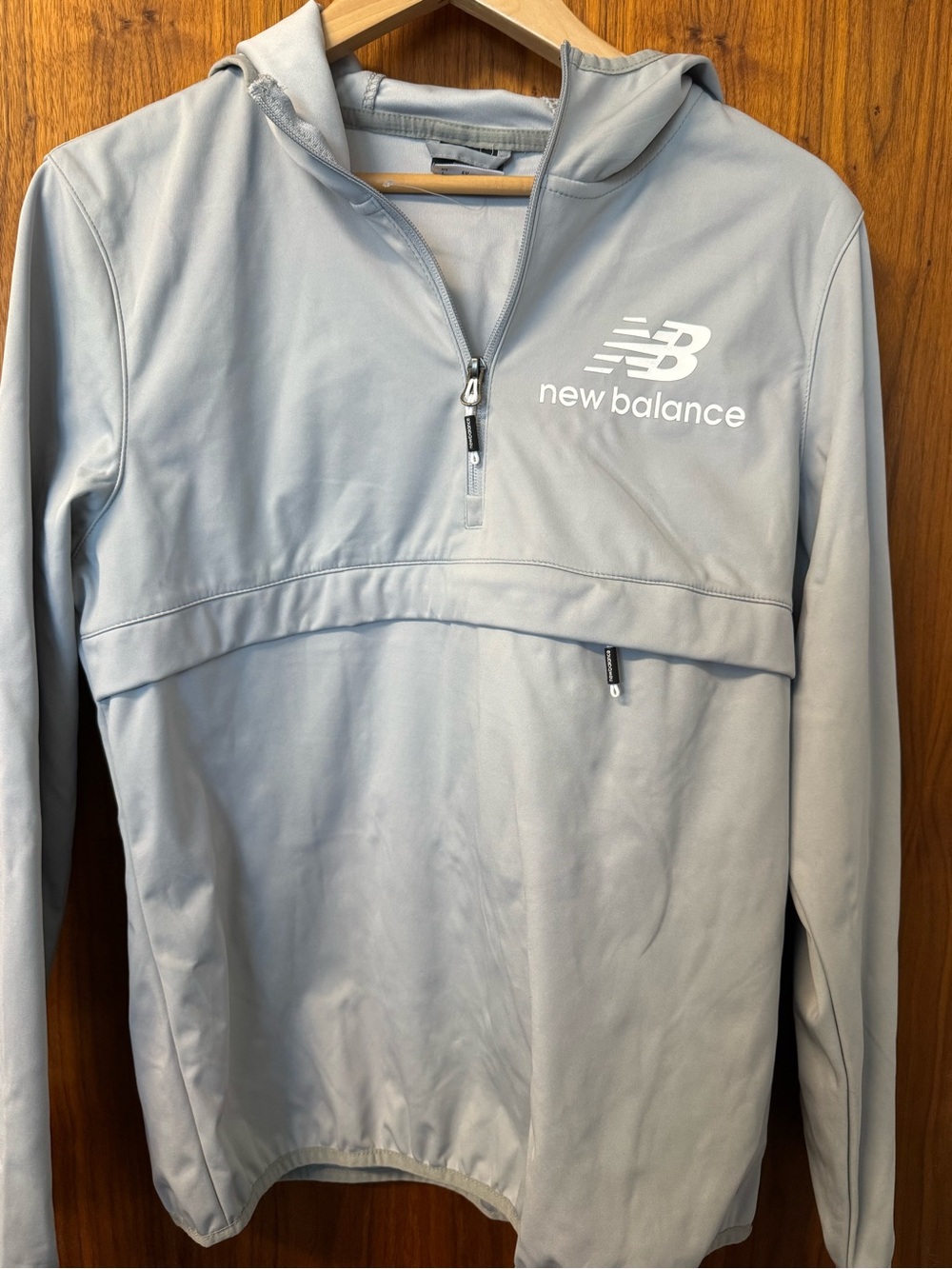 New Balance Light Gray Zip-Front Hoodie
